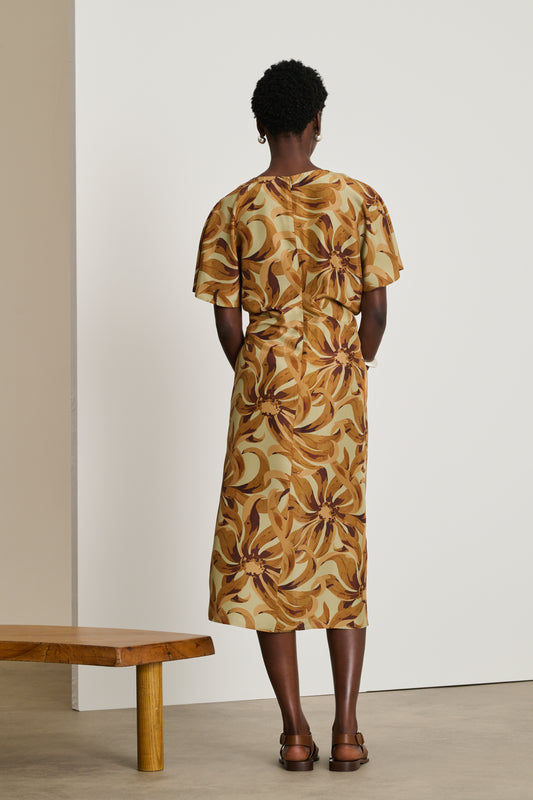 Robe Ella - Orange/Argile - Soie - Femme