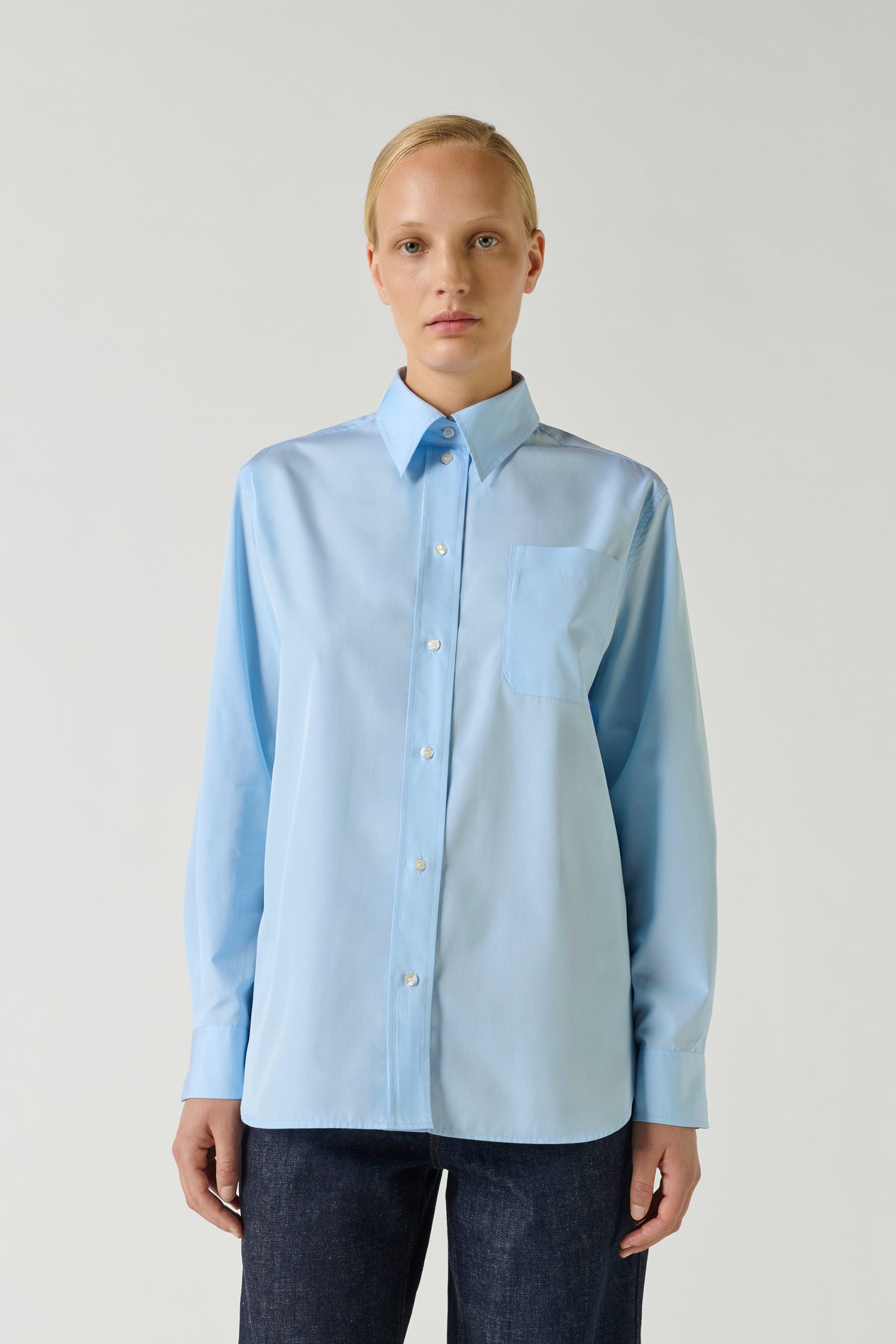 Chemise Saphir - Bleu Ciel - Coton - Femme