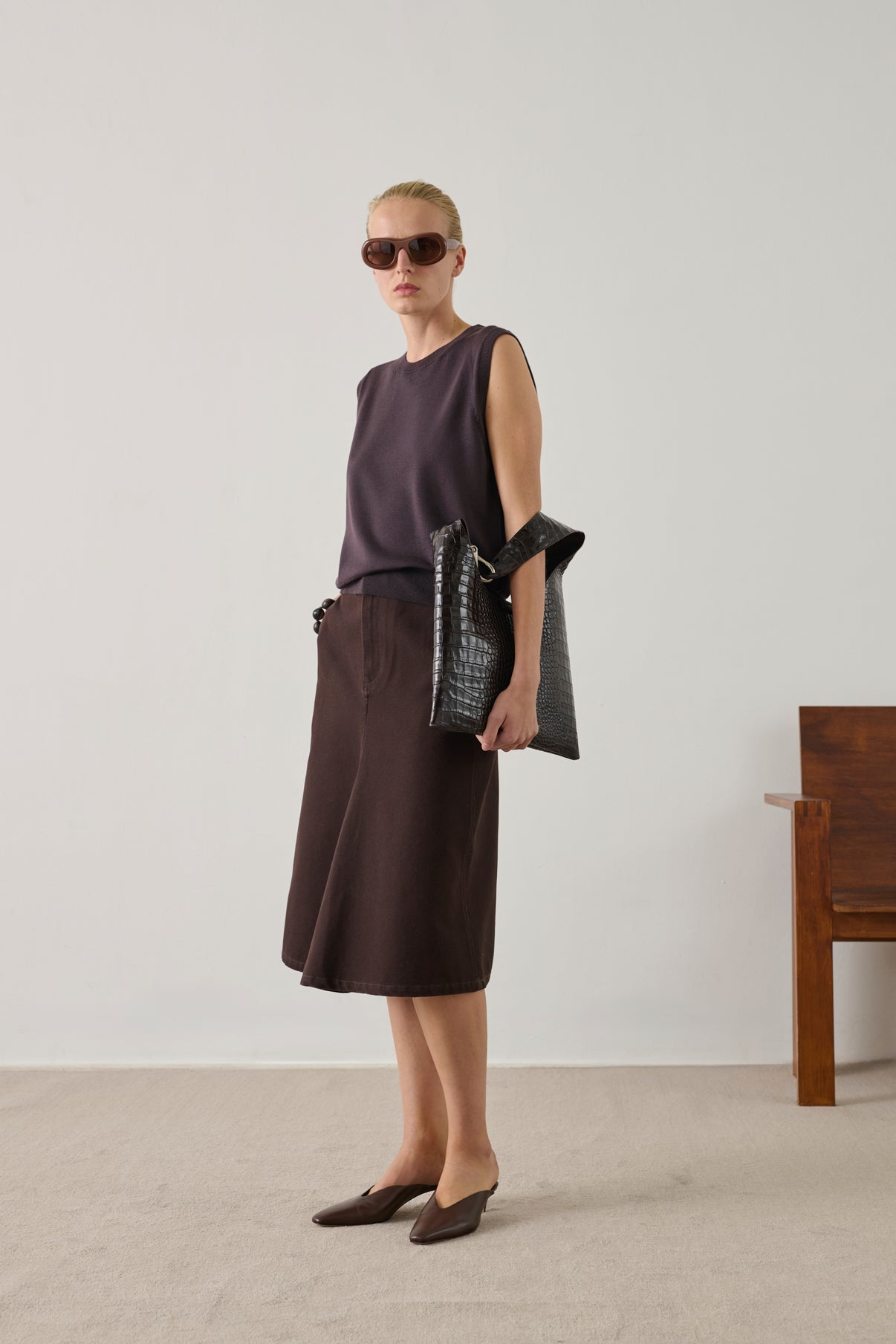 Sac Cosima Mini - Marron Foncé - Cuir - Femme vue 2