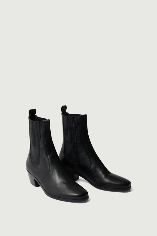 Boots Gazette - Noir - Cuir - Femme