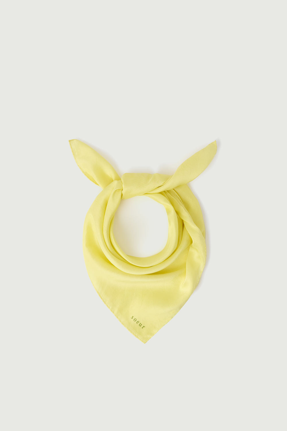 Foulard Square - Jaune Citron - Soie - Femme vue 2